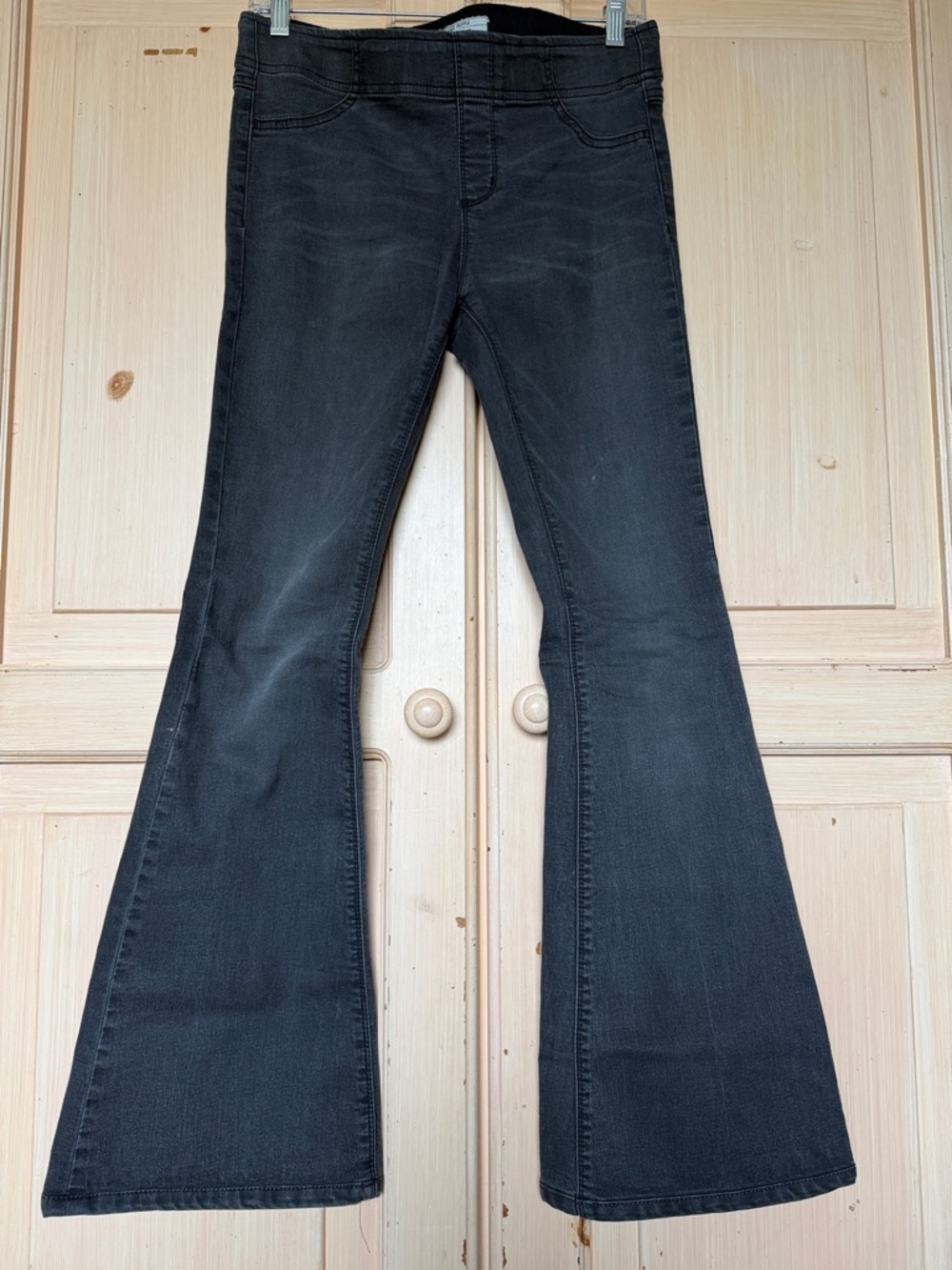 Free People Black Wide Leg Flare Jeans